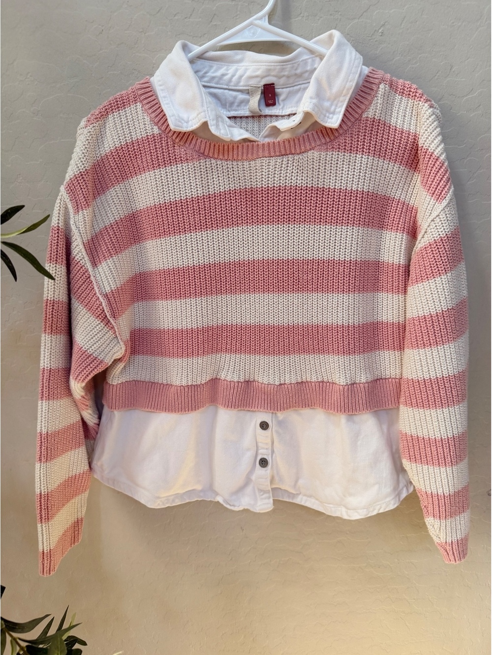 Pilcro Anthropologie pink striped sweater